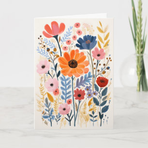 Blühende aufmunternde Wildblumen-Karte Karte