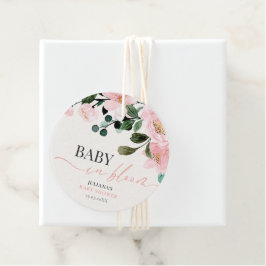 Blühende Babydusche Geschenkanhänger