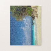 Blühende Bäume am Strand Puzzle (Vertikal)