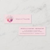 Blühende Bäume Frauen Yoga-Pose Logo Mini Visitenkarte (Vorne/Hinten)