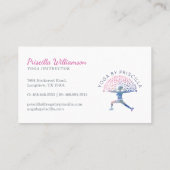 Blühende Bäume Frauen Yoga-Pose Logo Visitenkarte (Rückseite)