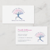 Blühende Bäume Frauen Yoga-Pose Logo Visitenkarte (Vorne/Hinten)