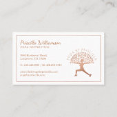 Blühende Bäume Frauen Yoga-Pose Logo Visitenkarte (Rückseite)