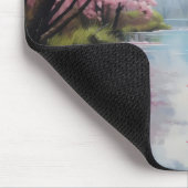 Blühende Bäume Frühlingsfluss Mousepad (Ecke)