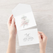 Blühende Bäume im Wasserfarbenfrohen All In One Einladung (Abreißtisch)