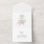 Blühende Bäume im Wasserfarbenfrohen All In One Einladung (Innen)