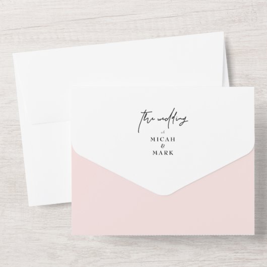 Blühende Bäume im Wasserfarbenfrohen All In One Einladung (Rückseite)