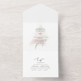 Blühende Bäume im Wasserfarbenfrohen All In One Einladung