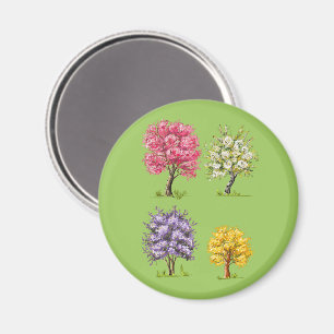 Blühende Bäume, imaginäre Farben. Magnet