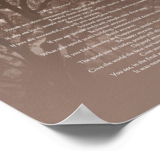 Blühende Bäume "Mach es auf jeden Fall" Untertext Poster (Ecke)