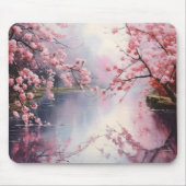 Blühende Bäume über dem Fluss Mousepad (Vorne)