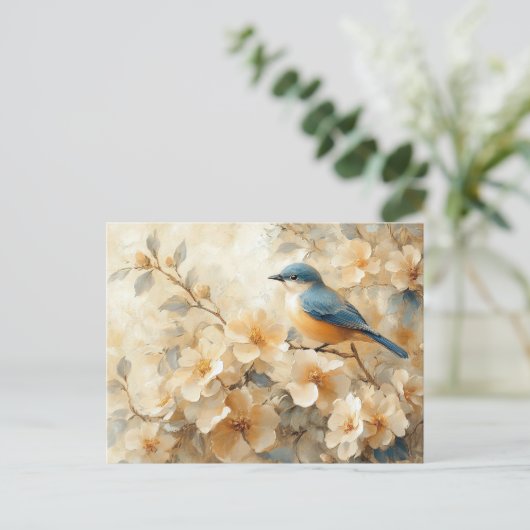 Blühende Bäume zeichnen Postkarte (Stehend Vorderseite)