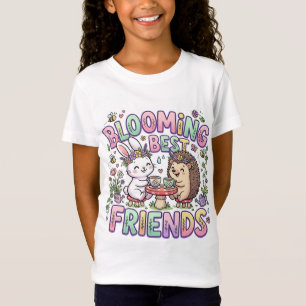 Blühende beste Freunde Süße Häschen & Igel T-Shirt