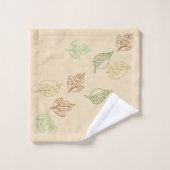 Blühende Blätter Ausschnitt Handtuchdesign Set (Waschlappen)