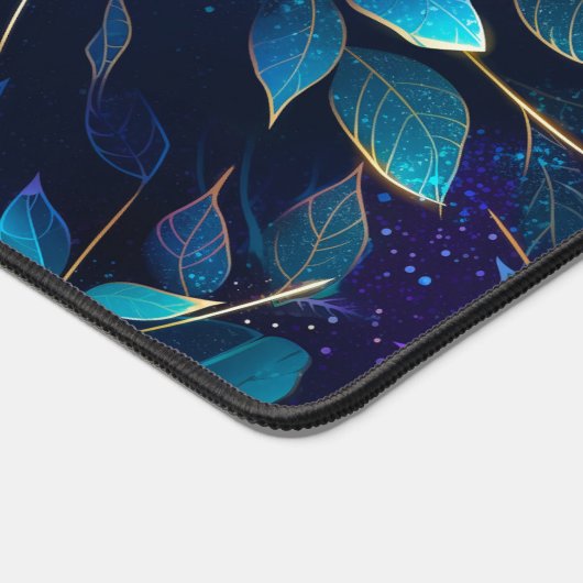 Blühende blaue Blätter Schreibtischmatte (Ecke)