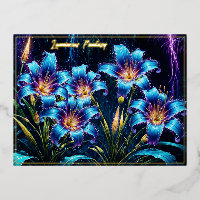 Blühende blaue Lilien in der Nacht lebendige Blume