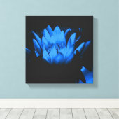 Blühende Blaue Wasserlilie Lotus Blume Abstrakt Leinwanddruck (Insitu (Holzboden))