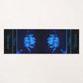 Blühende Blaue Wasserlilie Lotus Blume Personalisi Yogamatte (Vorderseite (Horizontal))