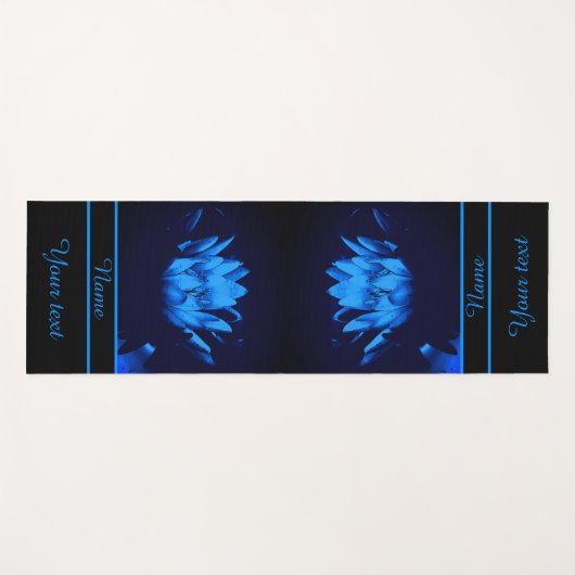 Blühende Blaue Wasserlilie Lotus Blume Personalisi Yogamatte (Vorderseite (Horizontal))
