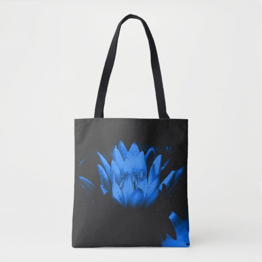 Blühende Blaue Wasserlilie Lotus Blume Tasche (Vorderseite)