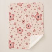 Blühende Bliss Orangefarbene kleine Sherpa Blanket Sherpadecke (Vorderseite)