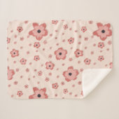 Blühende Bliss Orangefarbene kleine Sherpa Blanket Sherpadecke (Vorderseite (Horizontal))