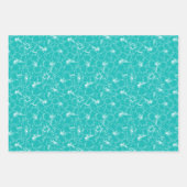 Blühende Blume auf Türkis Geschenkpapier Set (Vorderseite 2)