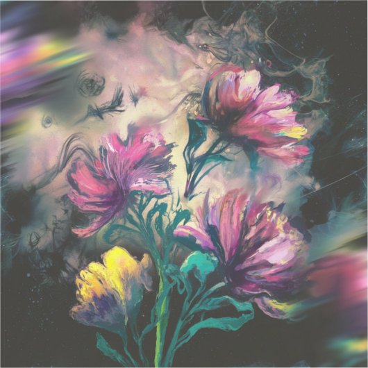 Blühende Blume Aufkleber (Vorderseite)