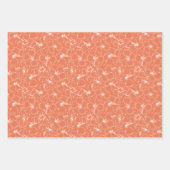 Blühende Blume aus weißem Hibiskus auf Peach Geschenkpapier Set (Vorderseite)