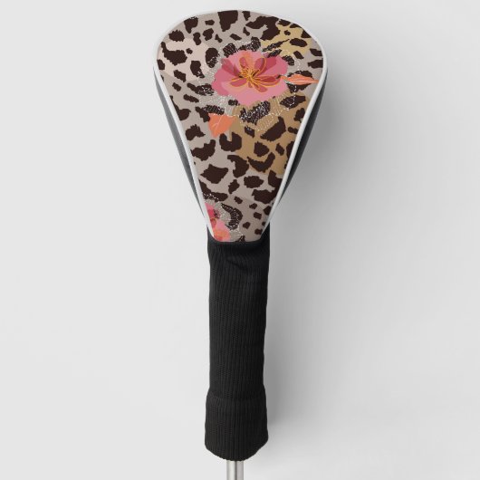 Blühende Blume der Tierhaut Golf Headcover (Vorderseite)