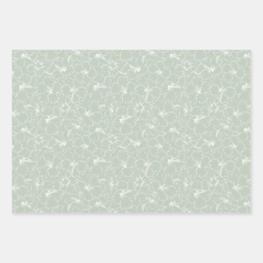 Blühende Blume des weißen Hibiskus auf der Ebene Geschenkpapier Set (Vorderseite)