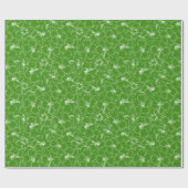 Blühende Blume des weißen Hibiskus auf Grün Geschenkpapier (Flach)