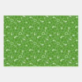 Blühende Blume des weißen Hibiskus auf Grün Geschenkpapier Set (Vorderseite)