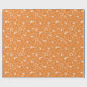 Blühende Blume des weißen Hibiskus auf Orange Geschenkpapier (Flach)