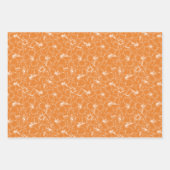 Blühende Blume des weißen Hibiskus auf Orange Geschenkpapier Set (Vorderseite)