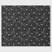 Blühende Blume des weißen Hibiskus auf schwarz Geschenkpapier (Flach)