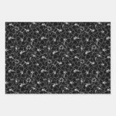 Blühende Blume des weißen Hibiskus auf schwarz Geschenkpapier Set (Vorderseite)