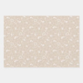 Blühende Blume des weißen Hibiskus auf Taupe Geschenkpapier Set (Vorderseite)