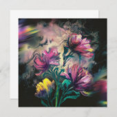 Blühende Blume Einladung (Vorne/Hinten)