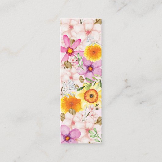 Blühende Blume Frühjahrs-Mini-Lesezeichen Calling  Telefonnummerkarte (Vorderseite)