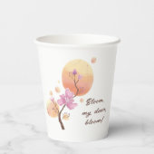 blühende Blume für sie Pappbecher (Rückseite)