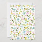 Blühende Blume für Wasserfarben-Frühlingspaste Hoc Einladung (Rückseite)