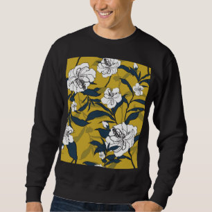 Blühende Blume: Gelb Vintag nahtlos. Sweatshirt