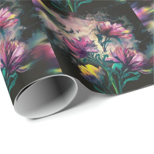 Blühende Blume Geschenkpapier (Rolleneckpunkt)