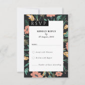 Blühende Blume Hochzeitskarten RSVP Karte (Vorderseite)