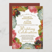 Blühende Blume im Viktorianischen Herbst Einladung (Vorne/Hinten)