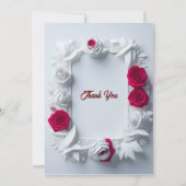 Blühende Blume in Rot und Weiß Einladung (Rückseite)