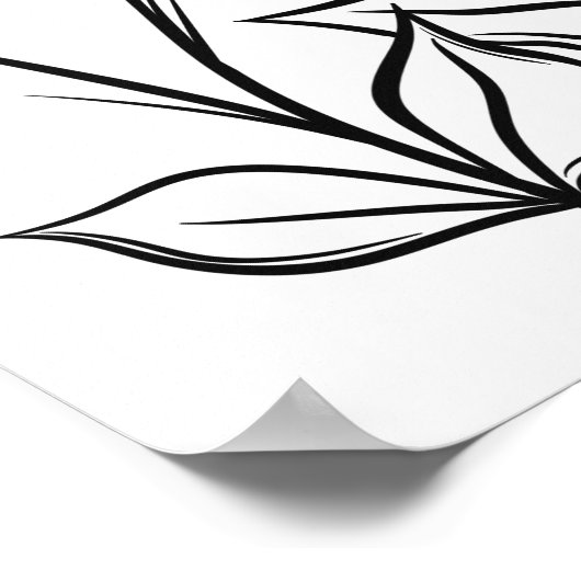 Blühende Blume in Schwarz und Weiß Poster (Ecke)