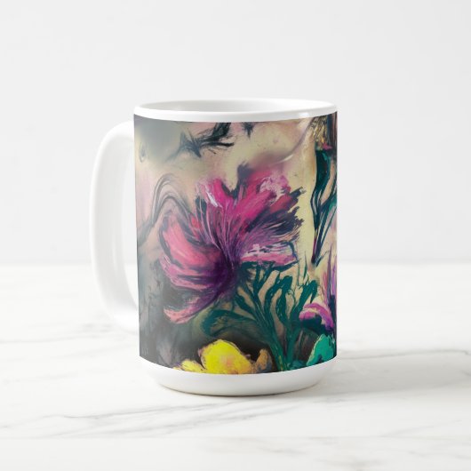 Blühende Blume Kaffeetasse (Vorderseite Links)