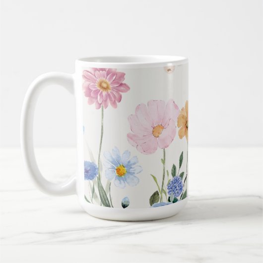 Blühende Blume Kaffeetasse (Links)